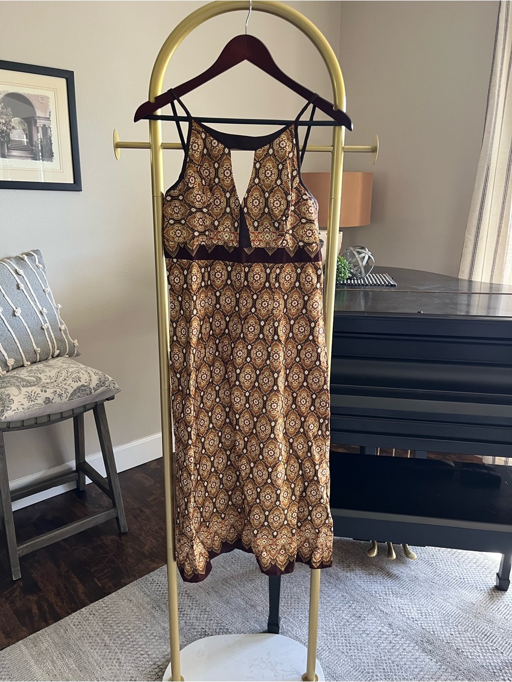 Mulberry Paisley Medallion Midi Dress – Size M